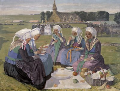 Mujeres de Plougastel en el Perdón de Notre-Dame de la Palud, 1903 de Charles Cottet